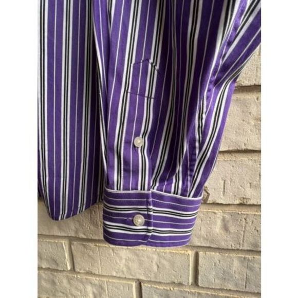 Lauren Ralph Lauren Petite Cotton Striped Button up top size PL - Picture 6 of 10